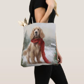 Cocker Spaniel Hond in Sneeuw Kerstmis Draagtas (Dichtbij)
