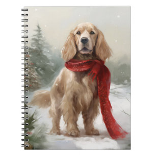 Cocker Spaniel Hond in Sneeuw Kerstmis Notitieboek