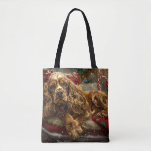 Cocker Spaniel Hond Kerst Feestelijk Draagtas
