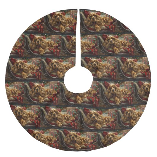 Cocker Spaniel Hond Kerstfeest Kerstboom Rok (Voorkant)