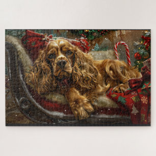 Cocker Spaniel Hond Kerstfeest Legpuzzel