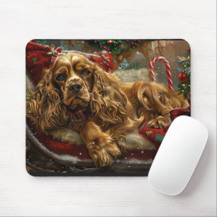 Cocker Spaniel Hond Kerstfeest Muismat