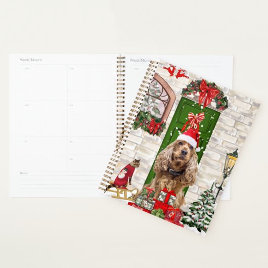 Cocker Spaniel Hond Kerstmis Planner (Display)