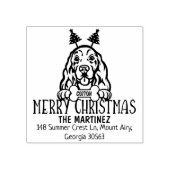 Cocker Spaniel Hond Kerstmis Retouradres Rubberstempel (Afrduk)