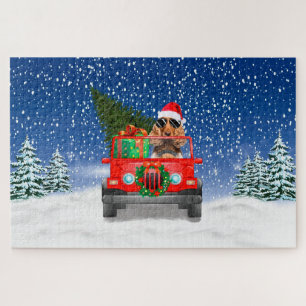 Cocker Spaniel-hond met kerstcadeaus Legpuzzel