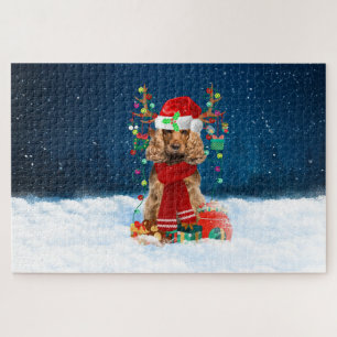 Cocker Spaniel hond met kerstcadeaus Legpuzzel