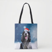 Cocker Spaniel Hond Met Kerstmis Santa Hat Draagtas (Voorkant)