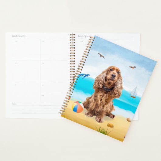 Cocker Spaniel hond op het strand Planner (Display)