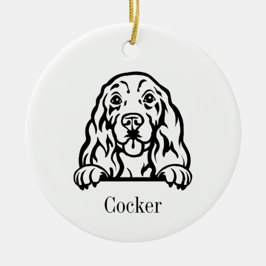 Cocker Spaniel hond ornament (Voorkant)