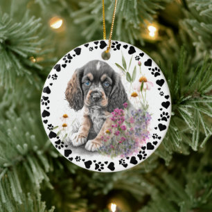 Cocker Spaniel Hond Paws Harten Pet Foto Keramisch Ornament