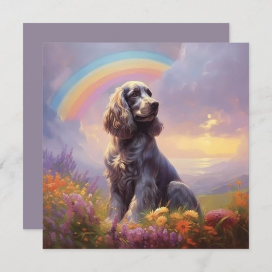Cocker Spaniel Hond Regenboogbrug Aangepaste Naam (Voorkant / Achterkant)