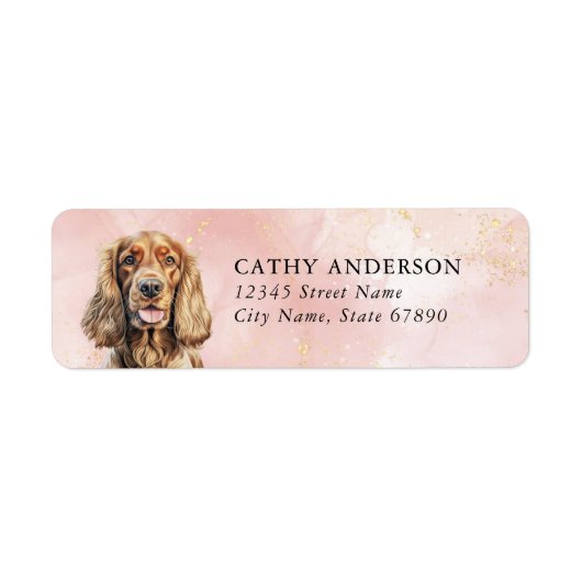 Cocker Spaniel Hond Retouradres Labels (Voorkant)