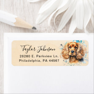 Cocker Spaniel-hond Retouradreslabel Etiket