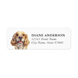 Cocker Spaniel-hond retouradreslabels Etiket