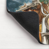 Cocker Spaniel Hond Rijden Motorfiets Kerstmis Muismat (Hoek)