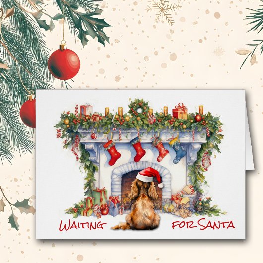 Cocker Spaniel Hond Santa Wacht Kerstmis Open haar