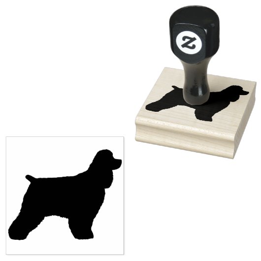 Cocker Spaniel Hond Silhouet Rubber Stamp Rubberstempel (Gestempeld)