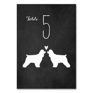 Cocker Spaniel Hond Silhouetten Huwelijksreceptie Kaart