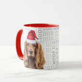 Cocker Spaniel hond Sinterklaas Woof Kerstmis Mok (Voorkant links)