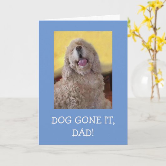 Cocker Spaniel Hond Weg Het is Vaderdag Kaart (Gele Bloem)