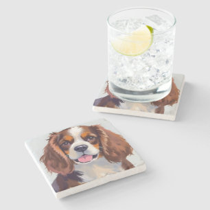 Cocker Spaniel Honden Aquarel Huisdier Schilderi Stenen Onderzetter
