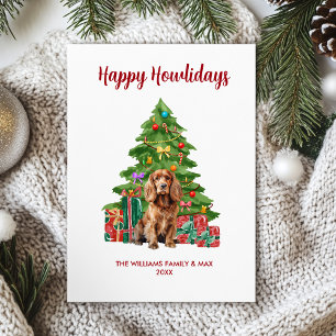 Cocker Spaniel Honden Familie Kerstmis Feestdagenkaart