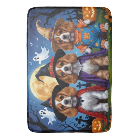 Cocker Spaniel Honden Pompoen Halloween Grappig Badmat (Voorkant Verticaal)