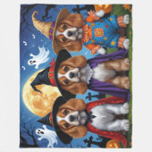 Cocker Spaniel Honden Pompoen Halloween Grappig Fleece Deken (Voorkant)