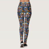 Cocker Spaniel Honden Pompoen Halloween Grappig Leggings (Achterkant)