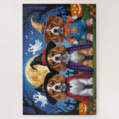 Cocker Spaniel Honden Pompoen Halloween Grappig Legpuzzel (Verticaal)