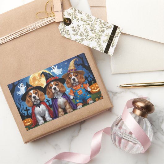 Cocker Spaniel Honden Pompoen Halloween Grappig Rechthoekige Sticker (Geschenken)