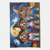 Cocker Spaniel Honden Pompoen Halloween Grappig Theedoek (Verticaal)