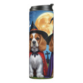 Cocker Spaniel Honden Pompoen Halloween Grappig Thermosbeker (Gedraaid links)