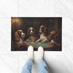 Cocker Spaniel Honden Spelen Poker Art Deurmat