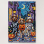 Cocker Spaniel Honden Trick-or-Treating in Hallowe Legpuzzel (Verticaal)