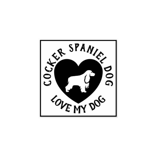 Cocker Spaniel-hondenlogo Liefde Scrapbooking Rubberstempel (Afrduk)
