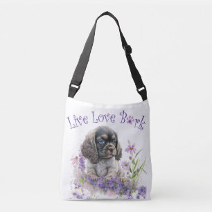 Cocker Spaniel Hondenmoeder Bloemen Crossbody Tas