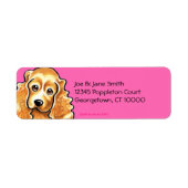 Cocker Spaniel Hot Pink Etiket (Voorkant)