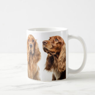 Cocker Spaniel houdt van koffie mok