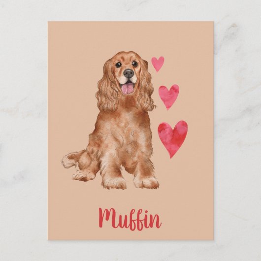 Cocker Spaniel Huisdier naam Briefkaart (Voorkant)
