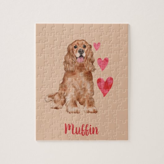 Cocker Spaniel Huisdier naam Legpuzzel (Verticaal)