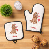 Cocker Spaniel  Huisdier naam Ovenwant & Pannenlap Set (Top down)