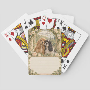Cocker Spaniel Huwelijks Gastboek Handtekeningende Pokerkaarten