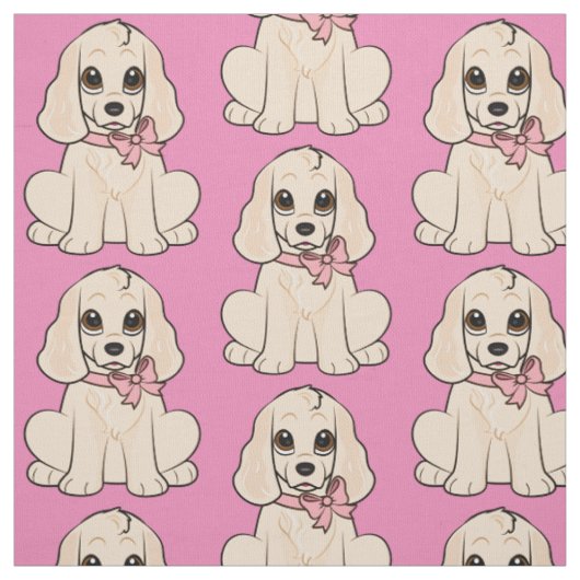 Cocker Spaniel in een Bow Stof (Swatch)
