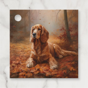 Cocker Spaniel in Herfstbladeren Herfst Inspire Bedankjes Labels