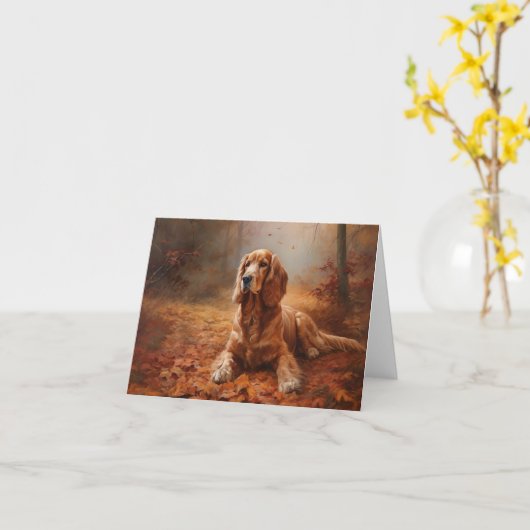 Cocker Spaniel in Herfstbladeren Herfst Inspire Kaart (Gele Bloem)