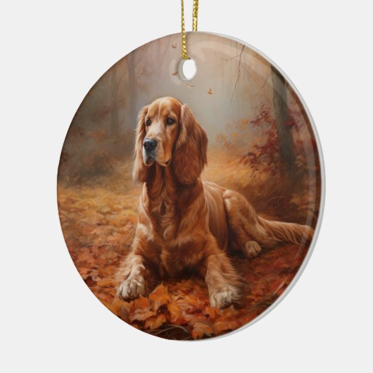 Cocker Spaniel in Herfstbladeren Herfst Inspire Keramisch Ornament (Links)