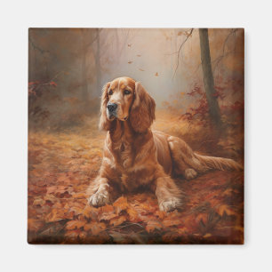 Cocker Spaniel in Herfstbladeren Herfst Inspire Magneet