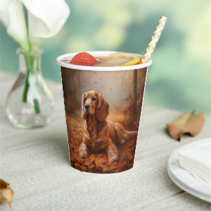 Cocker Spaniel in Herfstbladeren Herfst Inspire Papieren Bekers