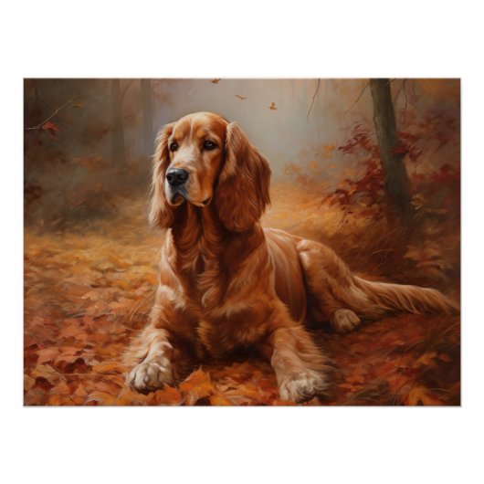 Cocker Spaniel in Herfstbladeren Herfst Inspire Perfect Poster (Voorkant)